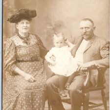 c1910s Binghamton, NY Cute Family RPPC Little Girl Real Photo Postcard A123 picture