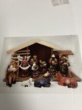 12 Piece Kurt Adler Nativity Set with Wooden Stable New picture