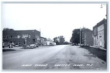 Chester Iowa IA Postcard RPPC Photo Main Street Conoco Cafe Stores Cars c1940's picture