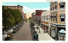 VTG 1933 PC BIRDS'-EYE VIEW MAIN STREET BECKLEY WV CARS PEOPLE TEICH NOS MINT * picture