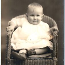 ID'd c1910s 10m Old Cute Baby Girl RPPC Real Photo PC Marie Kathleen Beegle A139 picture