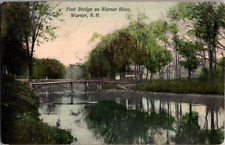 1908. WARNER, NH. FOOT BRIDGE ON WARNER RIVER. POSTCARD PL22 picture