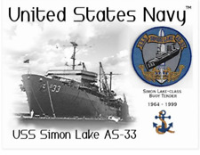 USS  SIMON LAKE AS-33 SUBMARINE TENDER  -  Postcard picture