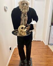 Vintage 60” Magic Power Life Size Butler W/Skull Talking-Light Up Halloween Prop picture