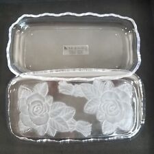 Crystal Frosted Rose Floral Trinket Box 7.5