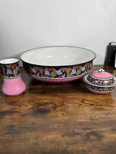 Extremely Rare Imperial Porcelain Wedgwood Antique 1920s Art Deco Wash Set Pink picture