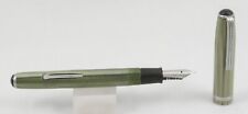 Esterbrook SJ Green Pearl & Chrome Fountain Pen - 1551 Medium Nib - 1950's picture