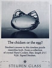 1984 PRINT AD Steuben Crystal Hen 2.75