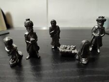 Vintage 6 PC Miniature Christmas Nativity Set Signed Pewter Figurines picture