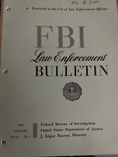 FBI Law Enforcement Bulletin January 1953 J Edgar Hoover John Thomas Hill wanted picture