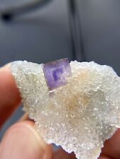 Rare  13.2g Exquisite multi-layer purple window cubic fluorite mineral crystal picture