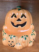 Vintage Halloween Pumpkin Candy Dish ~ NEC 1992 Flashing Eyes Eerie Sound picture