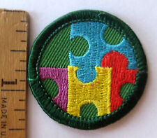 Retired Girl Scout Junior CREATIVE SOLUTIONS BADGE Puzzle Problem Solving Patch picture