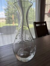 Vintage Lenox USA clear crystal glass etched flower floral rose bud vase Nice picture