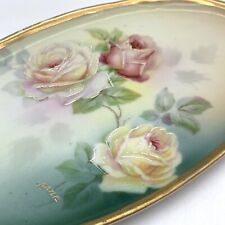 Antique R.S. Silesia China Vanity Trinket Tray 1910-1935 Signed By Artist picture