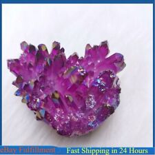 120G Natural Angel Aura Purple Titanium Ore Stone Quartz Crystal Cluster Healing picture