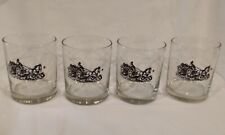 LOT OF 4 COLLECTIBLE FIRE FIGHTER HORSE & CARRIAGE LOWBALL LIBBEY GLASSES picture