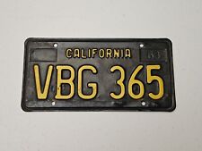 Vintage '63 1963 California Black License Plate.  Hot Rod. Rat Rod picture