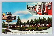 Charlottesville VA-Virginia, Siesta Motor Court Advertising, Vintage Postcard picture