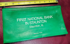 Vintage FIRST NATIONAL BANK OF STAUNTON   Deposit CASH  Money Bag  ILLINOIS FDIC picture
