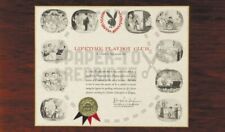PLAYBOY CLUB LIFETIME MEMBERSHIP CERTIFICATE - SPECIALTY CARD - REPRINT picture