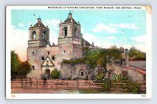 Postcard Texas San Antonio TX Mission Purisma Concepcion 1930s Unposted picture