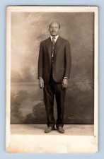 RPPC 1940'S. HANDSOME OLDER AFRICAN AMERICAN MAN, SUIT & TIE. POSTCARD. GG17 picture