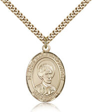 Saint Louis Marie De Montfort Medal For Men - Gold Filled Necklace On 24 Cha... picture