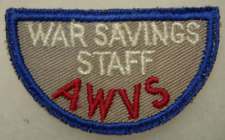 WW2 AWVS Twill Patch - American Womens Volunteer Service War Savings Staff XB picture