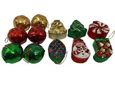 Christmas Round Sequin Hanging Ornaments with Hinge and Hook Closure picture