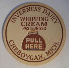 Inverness Dairy Cheboygan, MI Whipping Cream 56mm bottle cap picture