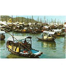 Floating People - Typhoon Shelters Hong Kong - Continental Size Postcard - PC787 picture