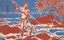 J76/ Hawaii Postcard c1910 Sam MacLeod Spear Fisherman Art 279 picture