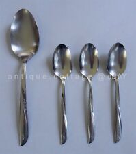 vintage ONEIDA COMMUNITY STAINLESS FLATWARE TWIN STAR 4pc SERVING & TEA SPOONS picture