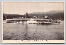 Ships~Steamer Robert Fulton of Hudson River Day Line B&W~Vintage Postcard picture