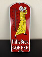 ORIGINAL RARE C. 1915 HILLS BROS. COFFEE THERMOMETER PORCELAIN SIGN picture