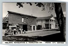 Scenic View Vigilante Headquarters Virginia City Montana RPPC Vintage Postcard picture