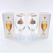 Stella Artois Beer Glasses Set of 2 Chalice 33cl Limited Edition Gold Label Lot picture