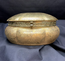 VTG Weeping Gold porcelain hinged jewelry box trinket box treasure box picture