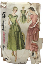 1949 Simplicity Sewing Pattern 2898 Womens Dress 2 Styles Size 13 Vintage 5203 picture