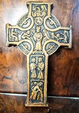 True Celtic Wall Cross Crucifix with Antique neutralTone Finish Keepsake, 9.Inch picture