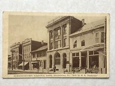 L213 Postcard Elizabethtown National Bank PA Pennsylvania Street scene -creases picture