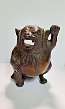 Rare Bronze Japanese Incense Burner Tanuki Raccoon Dog Figure picture