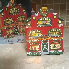 FIBER OPTIC LIGHTS Little Town USA  -SANTA’S TOY FACTORY- Christmas Village-NEW picture