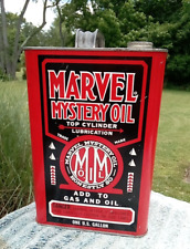 Nice Vintage Marvel Mystery Oil 1 Gallon Empty Oil Tin Can - See Photos  picture