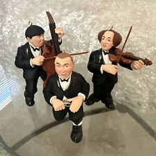Vintage Hallmark The Three Stooges 3 Ornaments Moe Larry Curly 1998 No Box picture