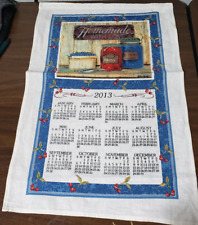 VTG 2013 LINEN HANGING CALENDAR/TEA TOWEL HOMEMADE WITH LOVE JELLIES SIGNED PAM? picture
