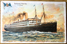 1910 KAISERIN AUGUSTE VICTORIA antique illustrated postcard GERMAN OCEAN LINER picture