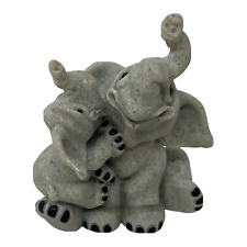 Vtg Quarry Critters Evian & Ella Elephant Figurine Second Nature Design #56508 picture