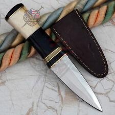 Custom Handmade D2 Steel Sgian Dubh Scottish Dirk Bone Horn Handle Knife+Sheath picture